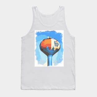 Beach Ball Water Tower Watercolor in OC Tank Top